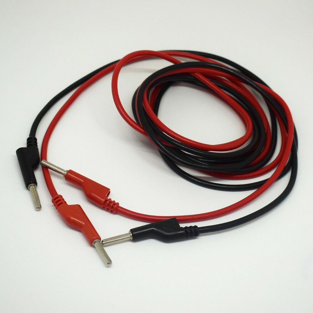 10pairs 2M/6.6FT Silicone High Voltage Dual 4mm Banana Plug Test Leads Cable R+B