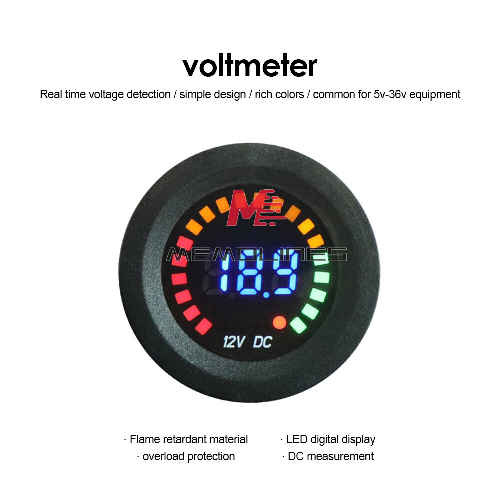 DC12V Color Screen Voltmeter DC LED Digital Display Car Voltage Monitor 5V-36V
