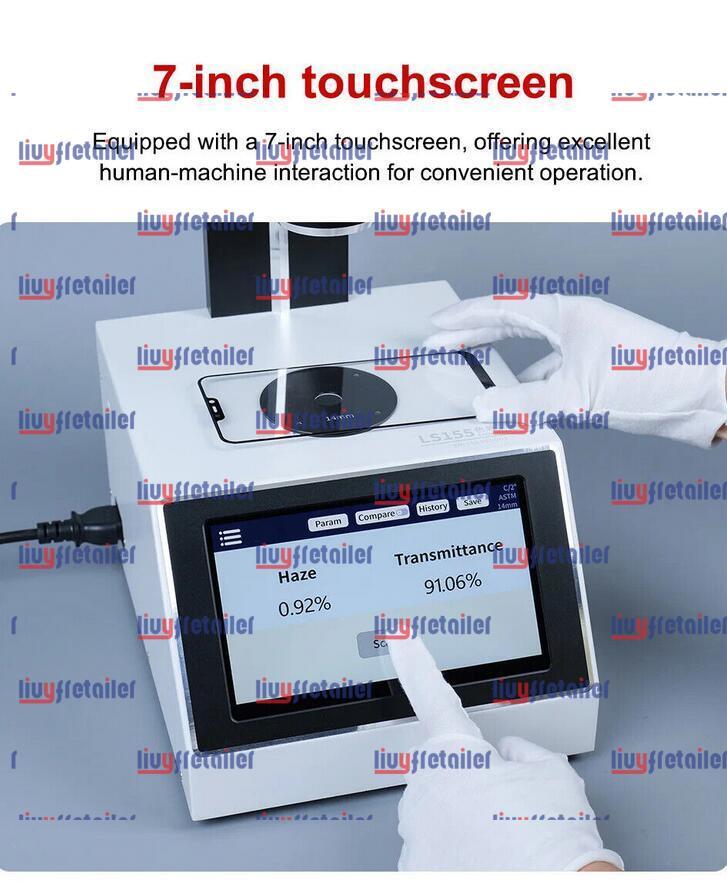 Digital Haze Meter Liquid Color Difference Glass Film Transmittance Tester LS155