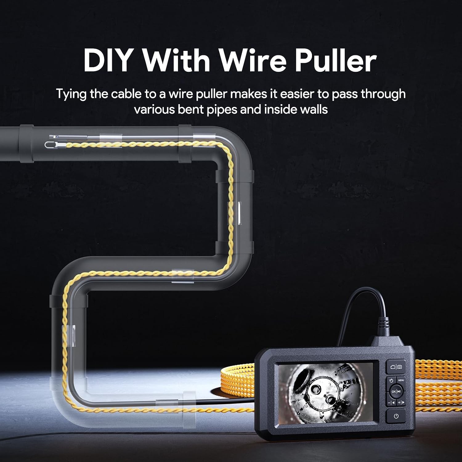 DEPSTECH Inspection Endoscope Camera with Light: Dual Lens 1080P Borescope with