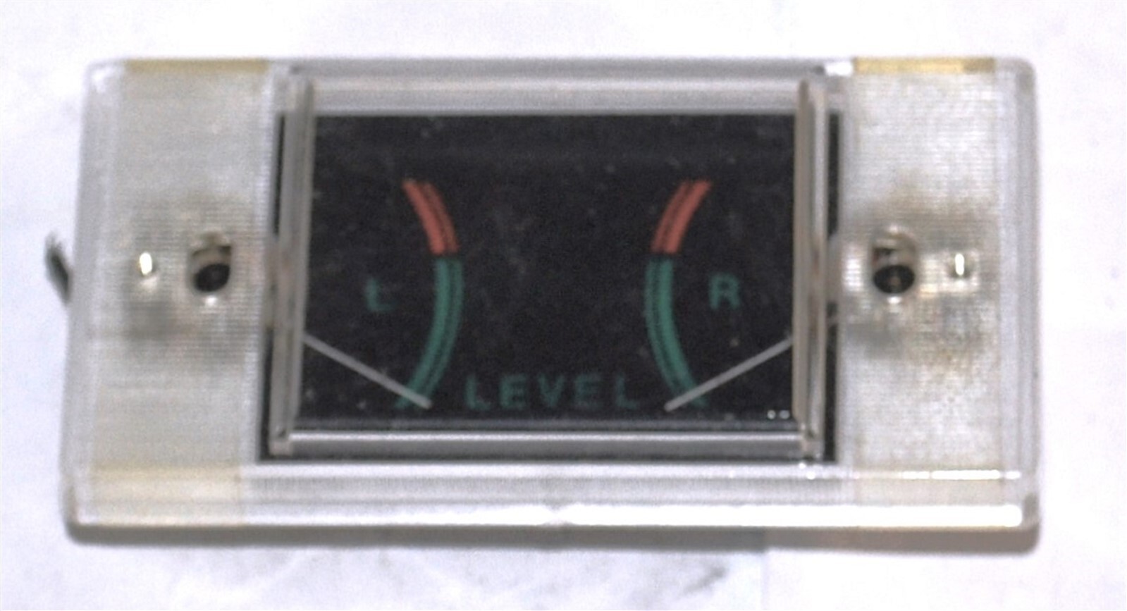 UNBRANDED LEVEL METERS PAIR MOUNTED ON 3 X 1.1/2 INCH PLATE FROM AUDIO GEAR