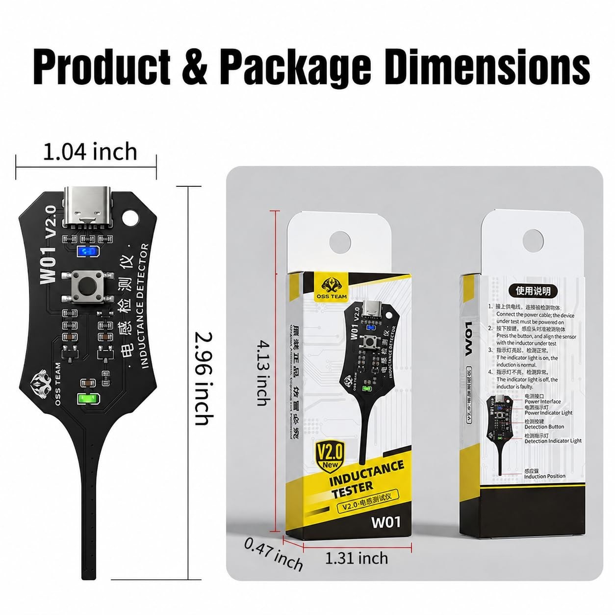 Electromagnetic Inductance Tester 2 Pcs, in-Circuit Inductor Tester, Inductio…
