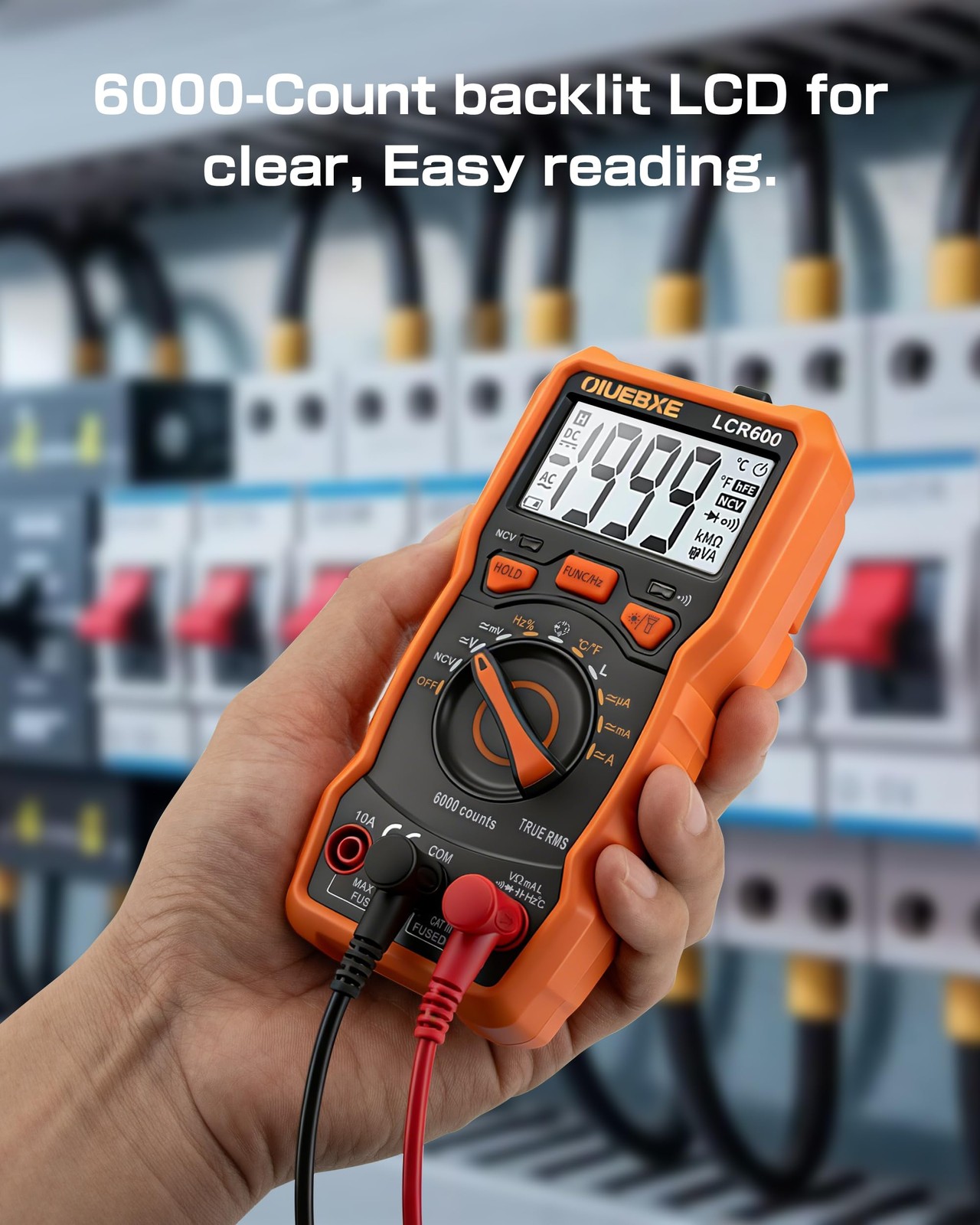 OIUEBXE LCR600 Fast Testing Digital Multimeter with Inductance Meter, orange