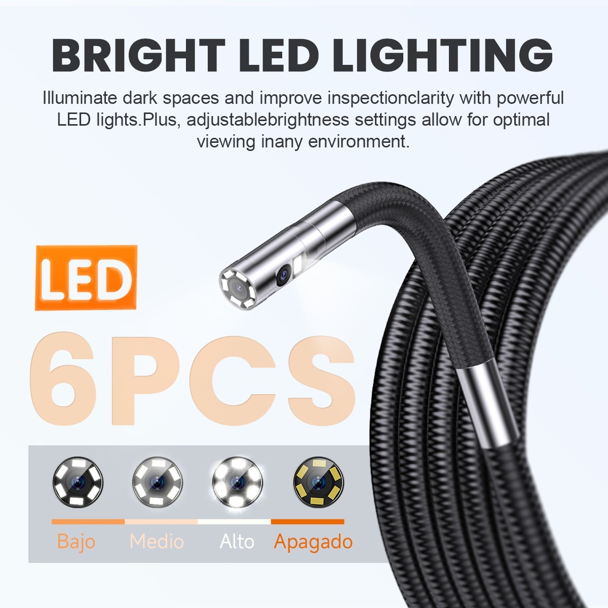 2M Endoscope Camera with Light HD Borescope Inspection Waterproof For Android