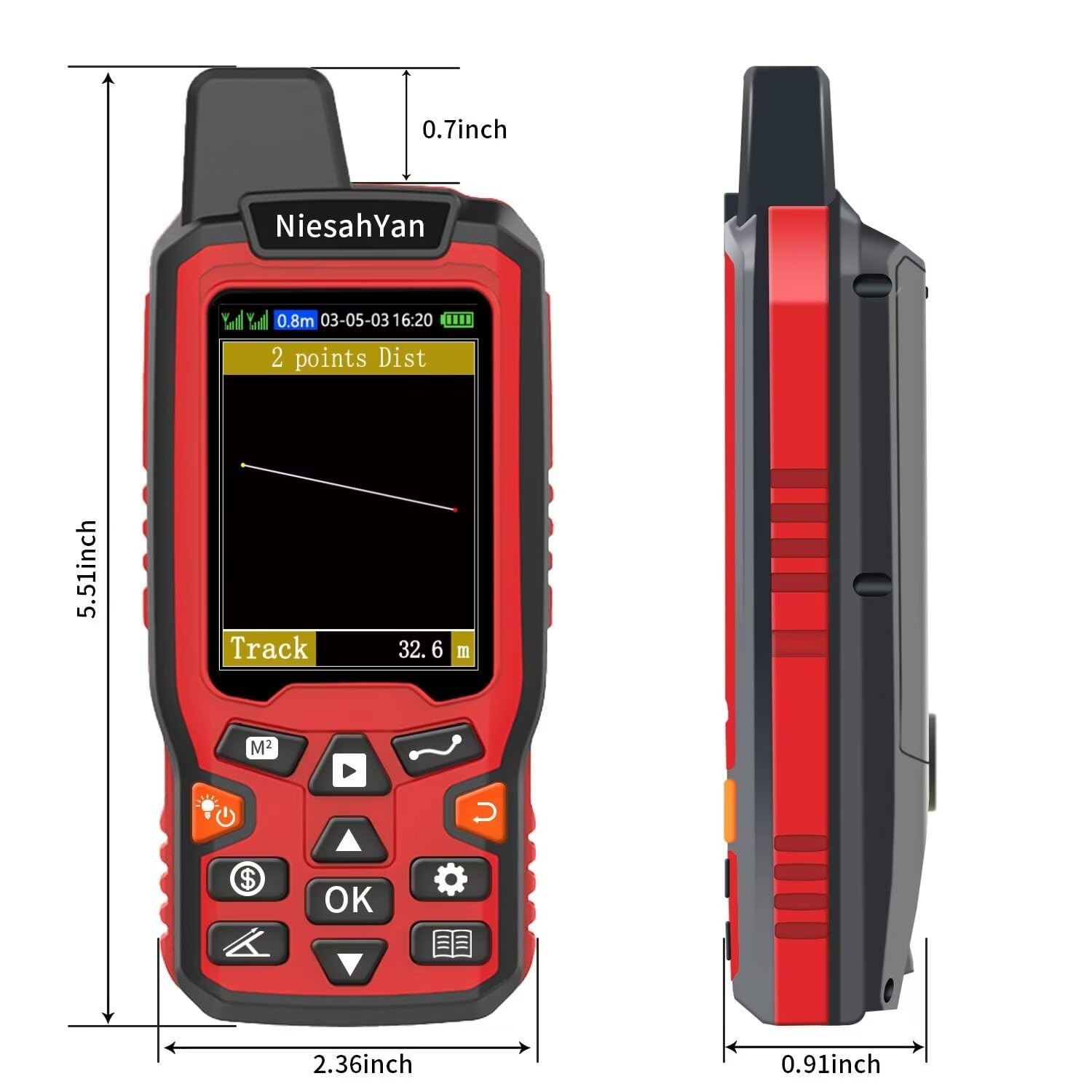 High Precision Handheld GPS for Surveying – Rugged Distance Measuring Tool for R