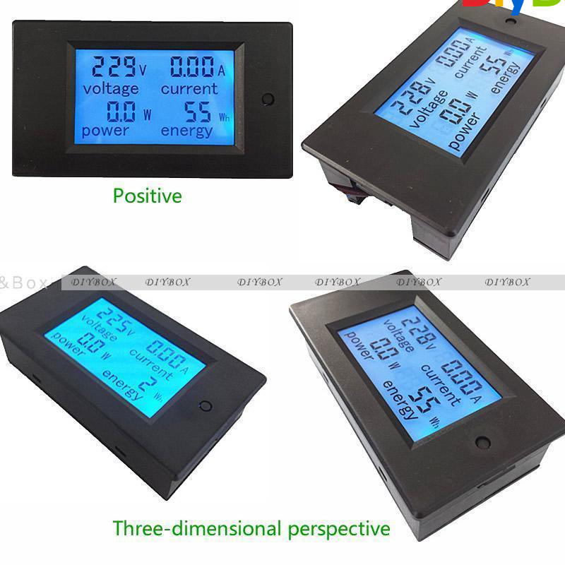 20A AC Digital LCD Panel Meter Monitor Power Energy Voltmeter Ammeter Voltage
