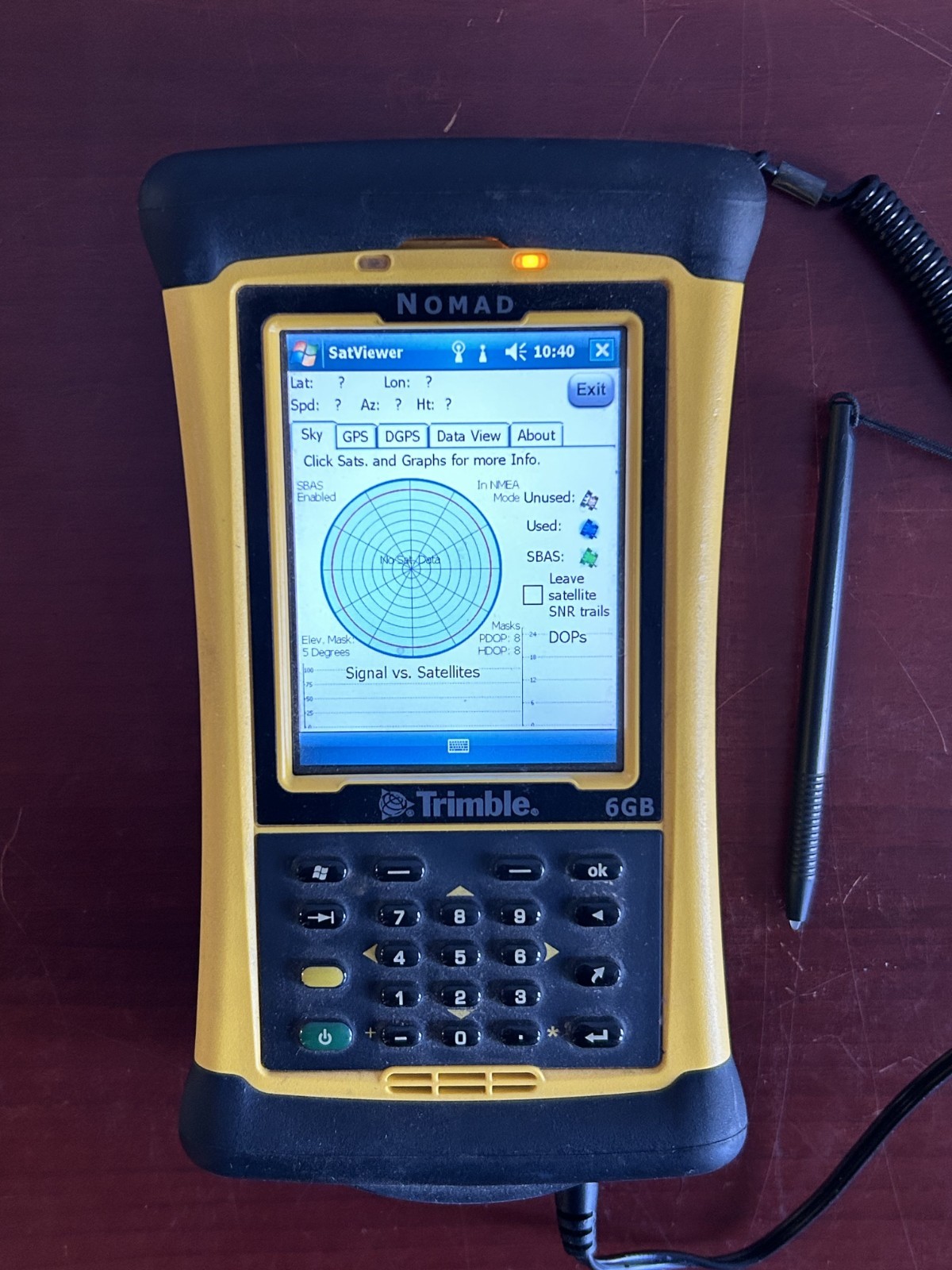 Trimple Nomad 6GB Rugged Handheld Data Collector w/ Programs Office Arc + Power