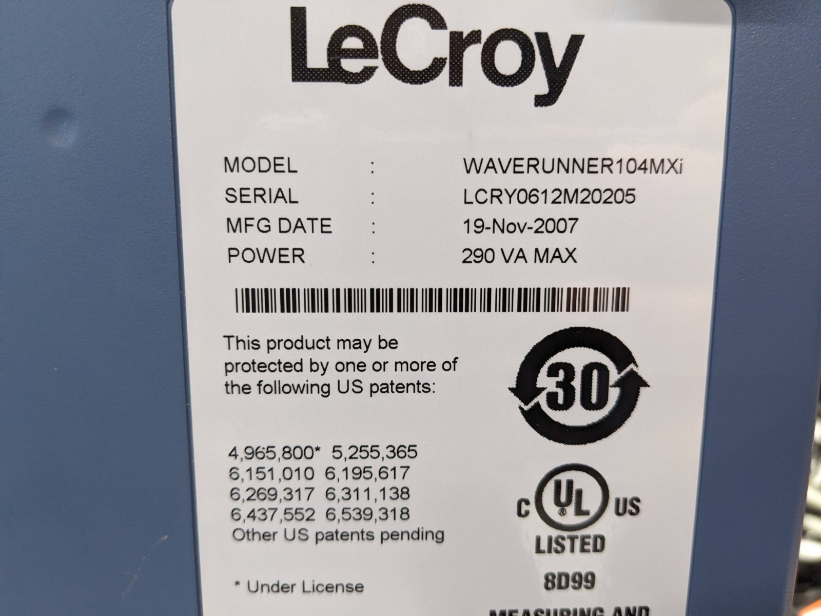 Lecroy 104MXi 1 GHz 4 channel Oscilloscope 2 GHz unlocked and with many options