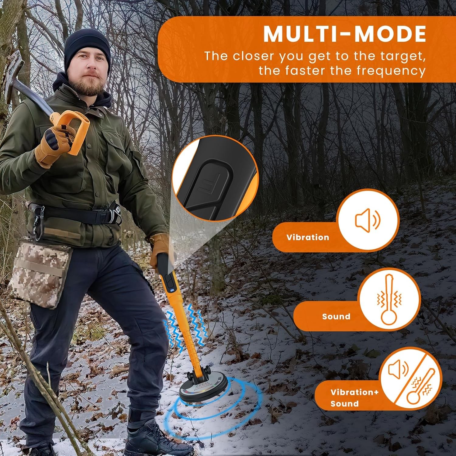 Professional Underwater Metal Detector with IP68 Waterproof Rating, 1600Mah Rech