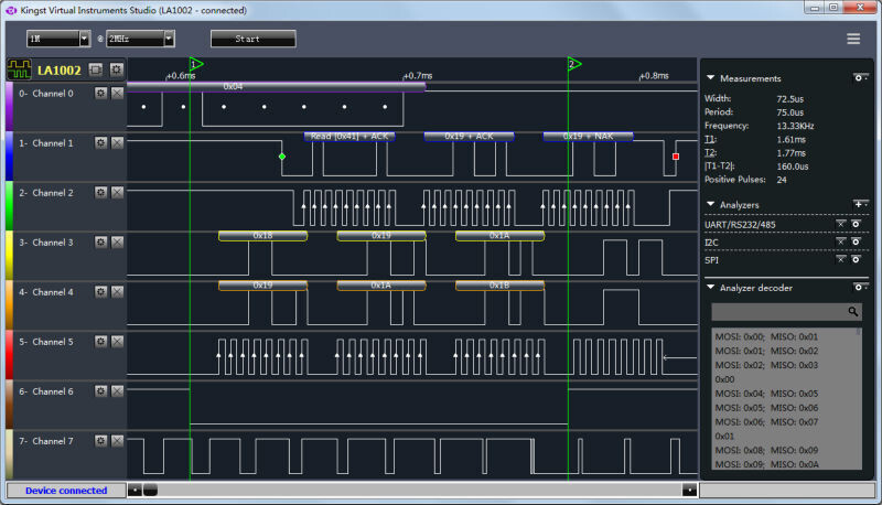 LA1010 USB Logic Analyzer 16 input channels 100MHz with the English PC software