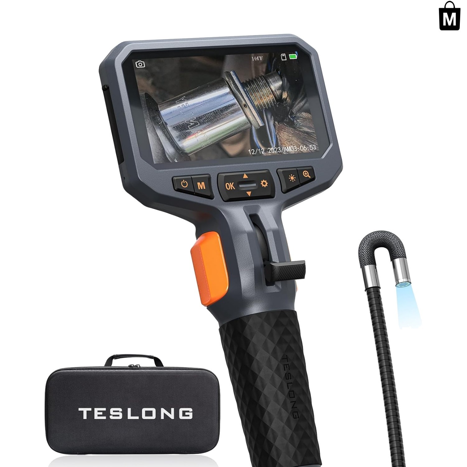 2.0MP Articulating Borescope for Automotive & HVAC Inspections – Waterproof