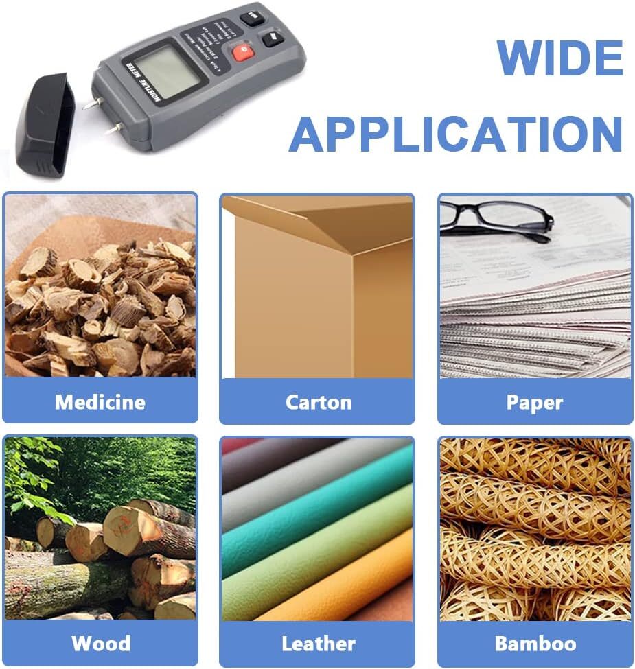 Digital LCD Wood Moisture Meter Detector Tester Wood Firewood Paper Cardboard