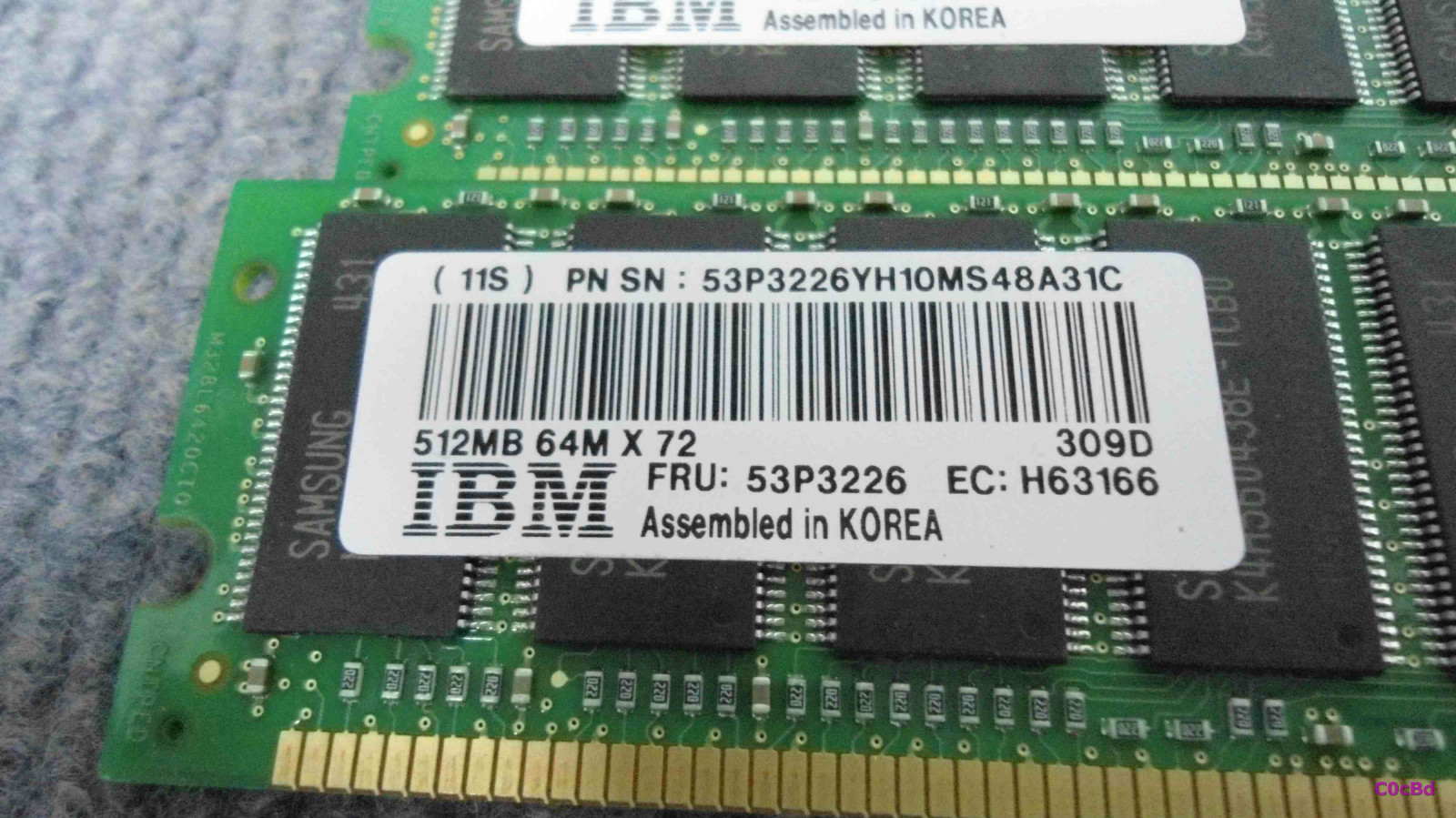 Lot of 12 GB RAM DDR IBM Samsung FRU 53P3226 53P3230