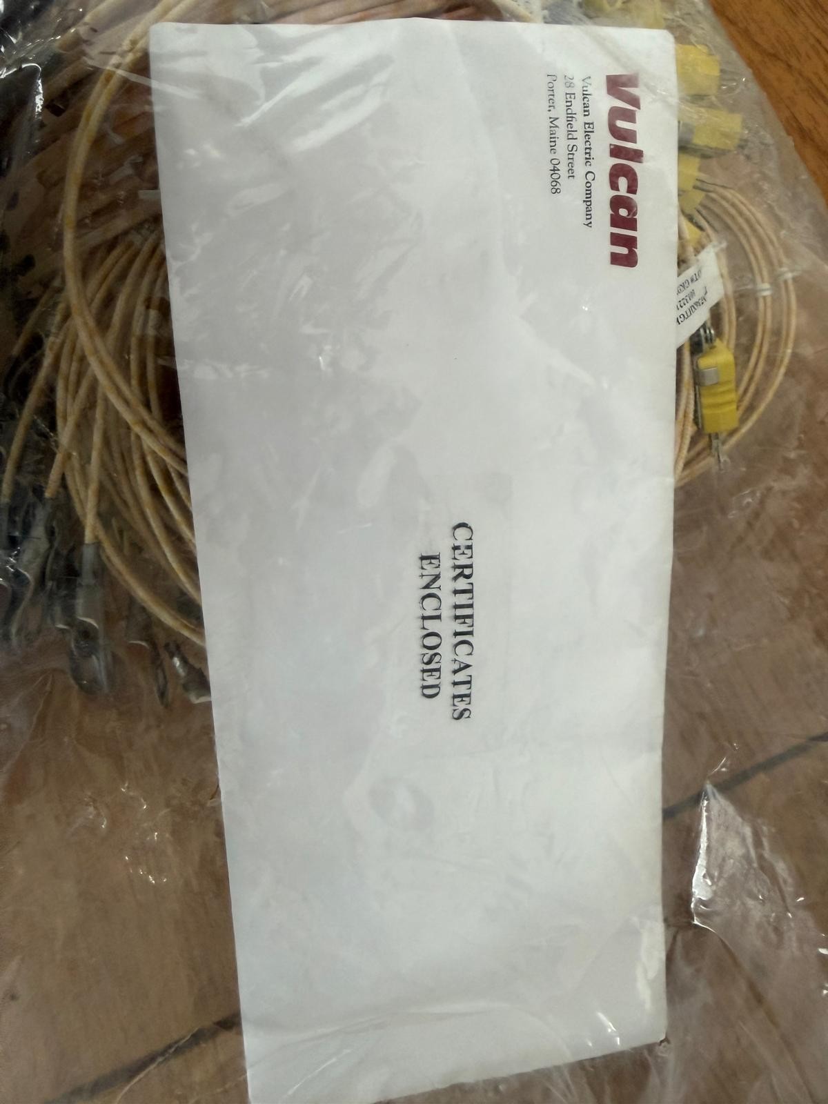 Type K Thermocouple 36in 1/4in Ring Lug High Temp Fiberglass w/ Cert LOT OF 10