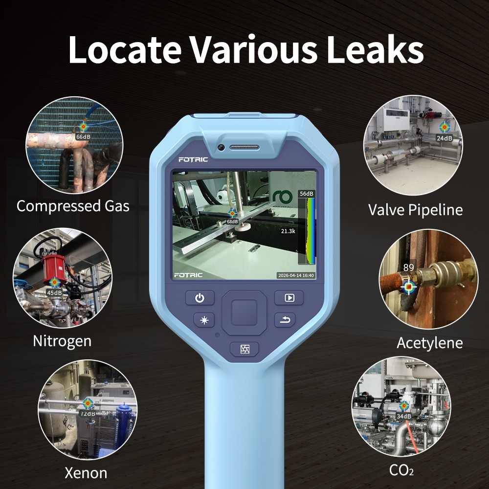 FOTRIC TD2e Acoustic Imaging Camera Gas Leak Detector PD Noise Source Locator