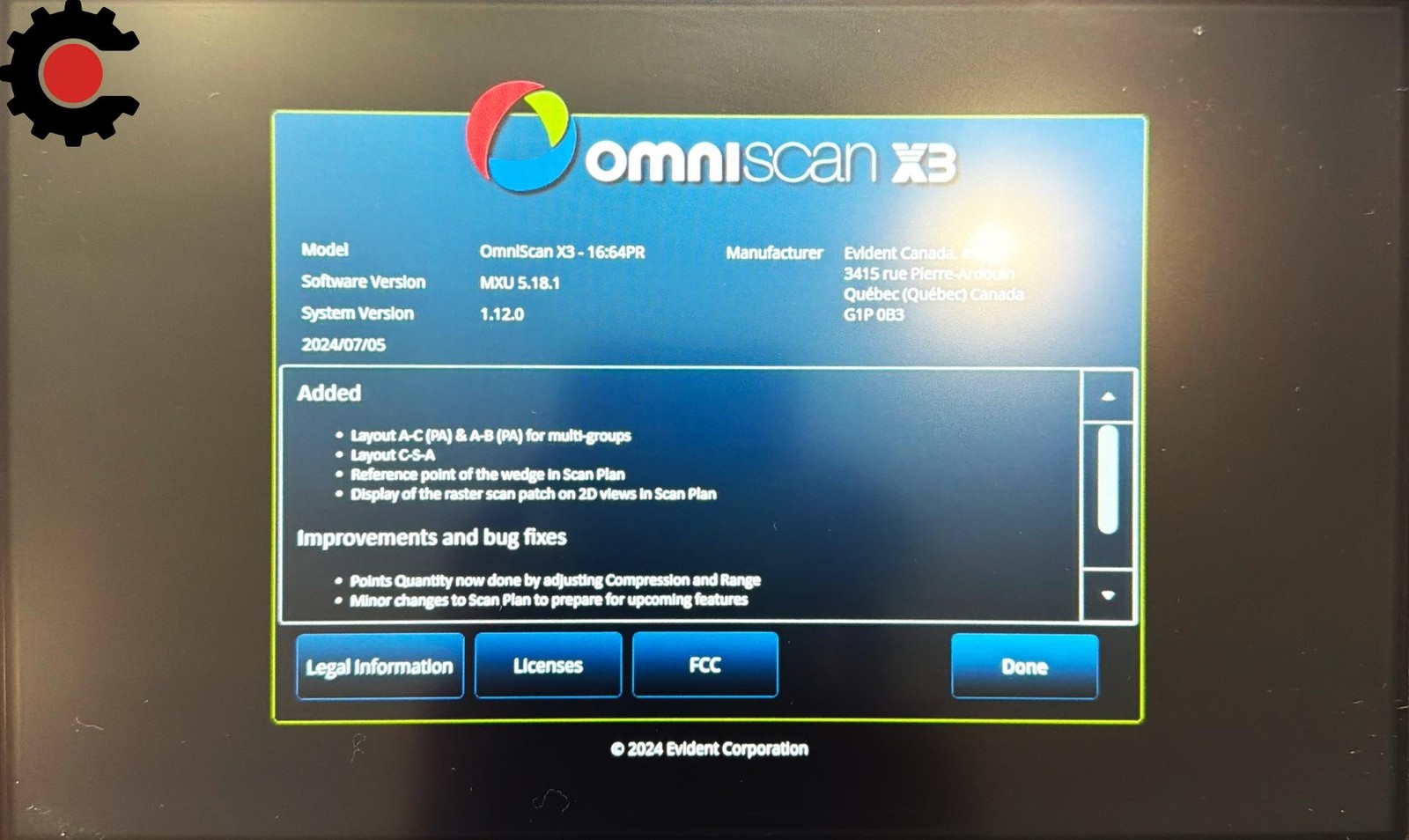 Olympus Evident OmniScan X3 16:64 Phased Array Flaw Detector