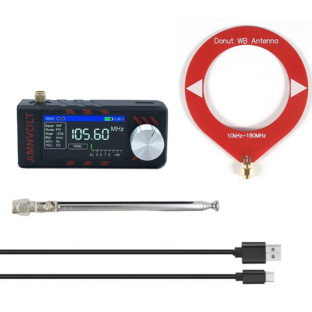 1.9 Inch Screen Full-band Radio 1W Built-in Speaker 3.5mm Audio Interface