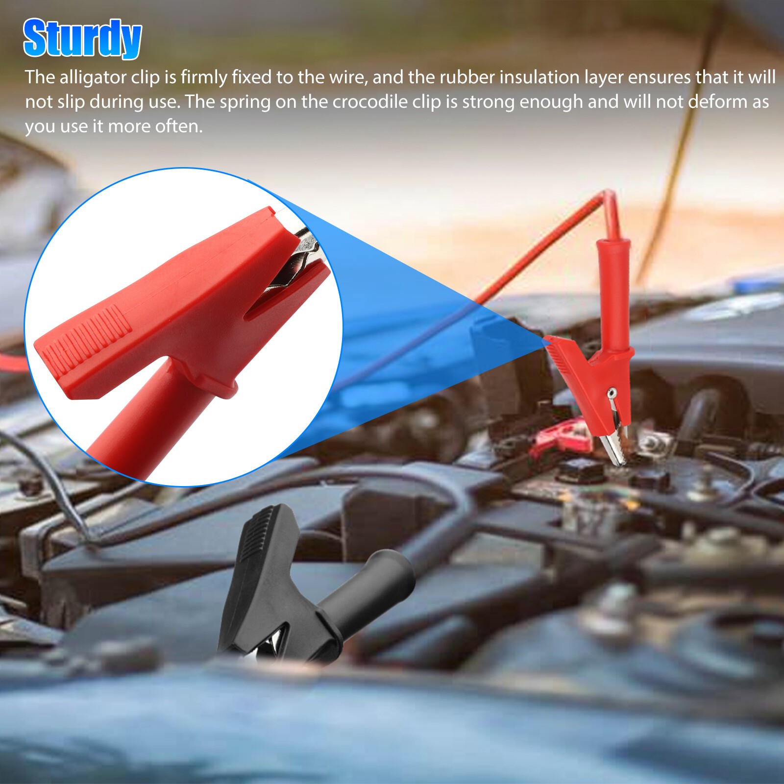 5 PCS 30V 15A Alligator Clips Electrical Test Leads with Jumper Wires & cables