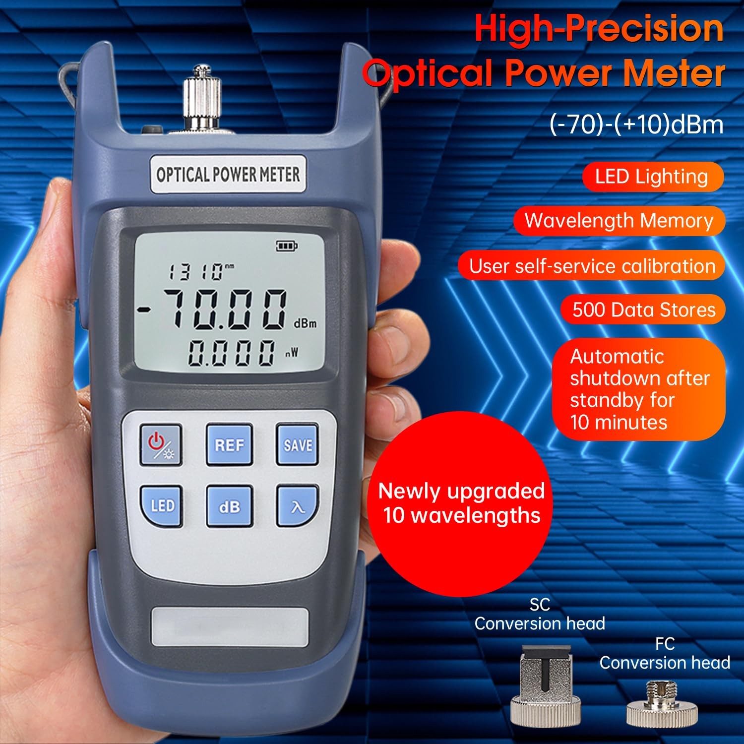 Fiber Termination Kit, 10Km Visual Fault Locator, Fiber Light Meter G710A, Fi…