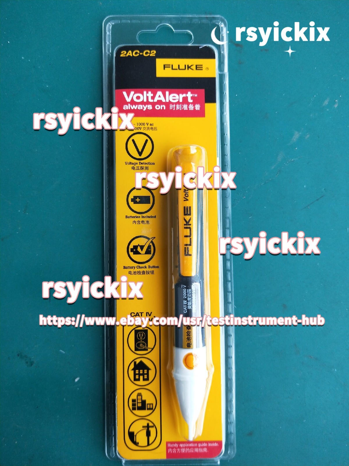 FLUKE 2AC-C2 VoltAlert Non-Contact Voltage Pen AC200-1000v Detector Tester Meter