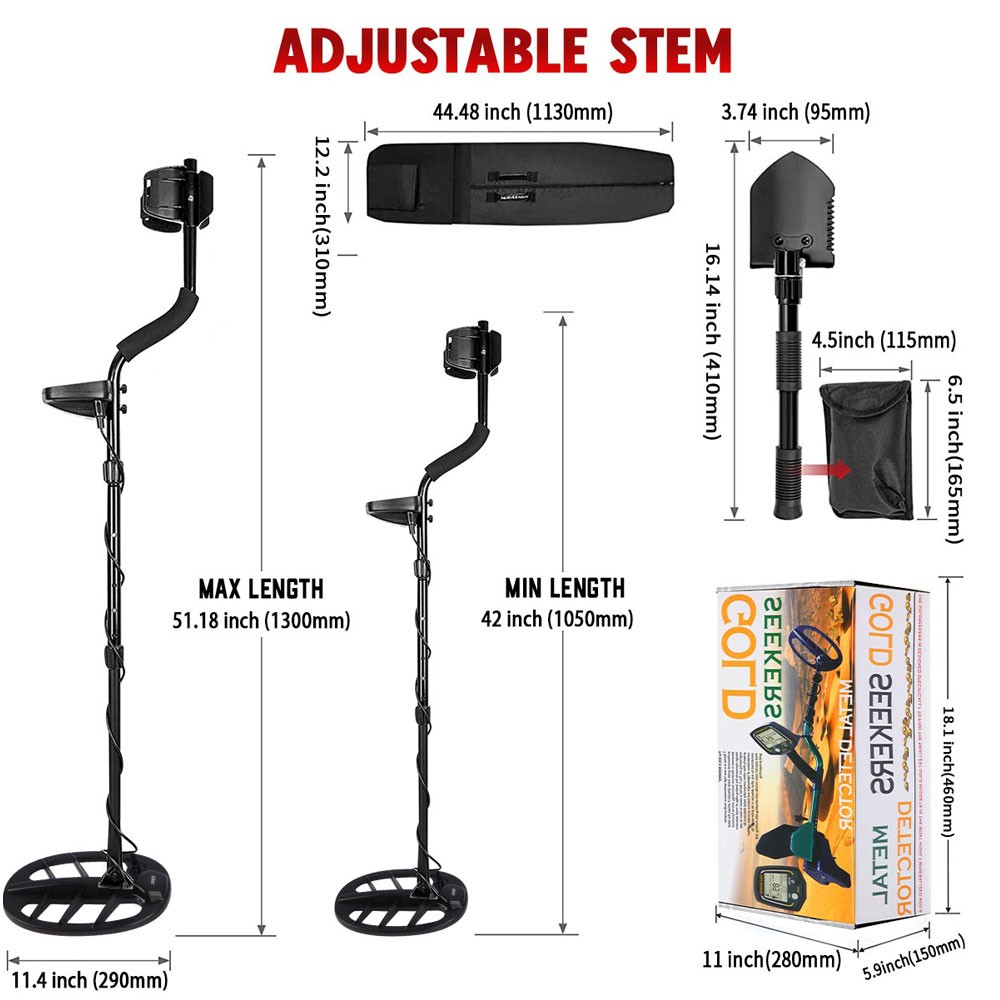 GOLDSEEKERS Metal Detector 13kHz Waterproof Coil Coinshooting Gold Prospecting