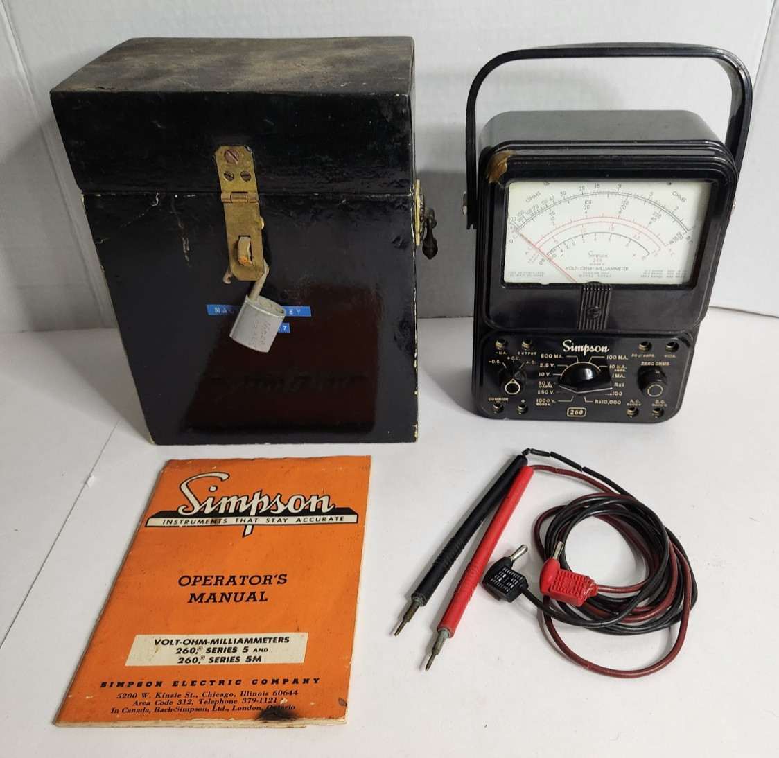 Vintage Simpson 260 Series Volt-Ohm-Milliammeter Analog Multimeter USA For Parts