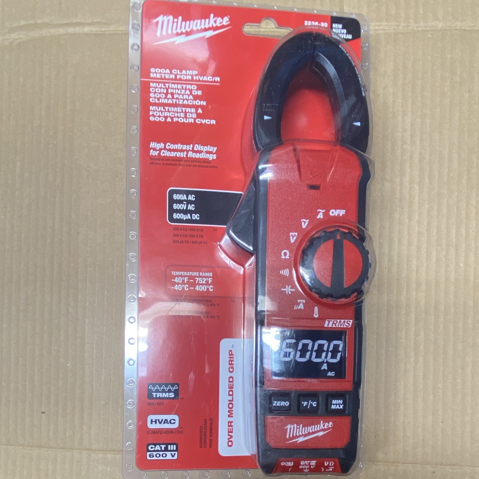MILWAUKEE (2236-20) 600A CAT 3 Clamp Meter For HVAC/R