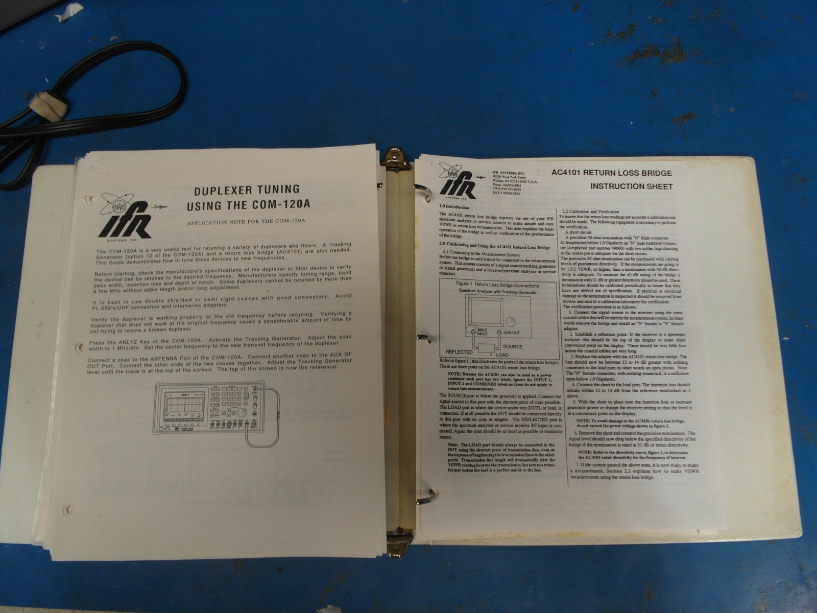 Aeroflex IFR COM-120A Maintenance Manual with Operations Manual section.