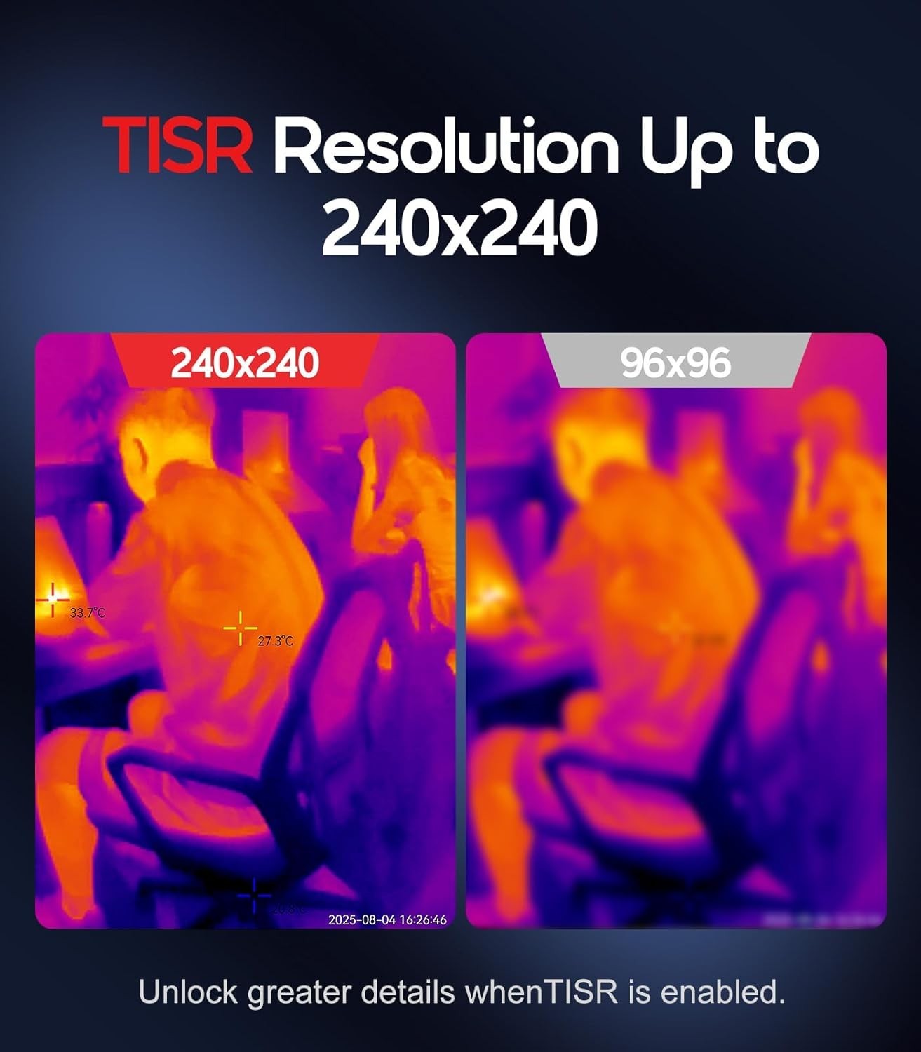 Accurate Handheld Thermal Camera with -4°F to 1022°F & Multiple Imaging Modes