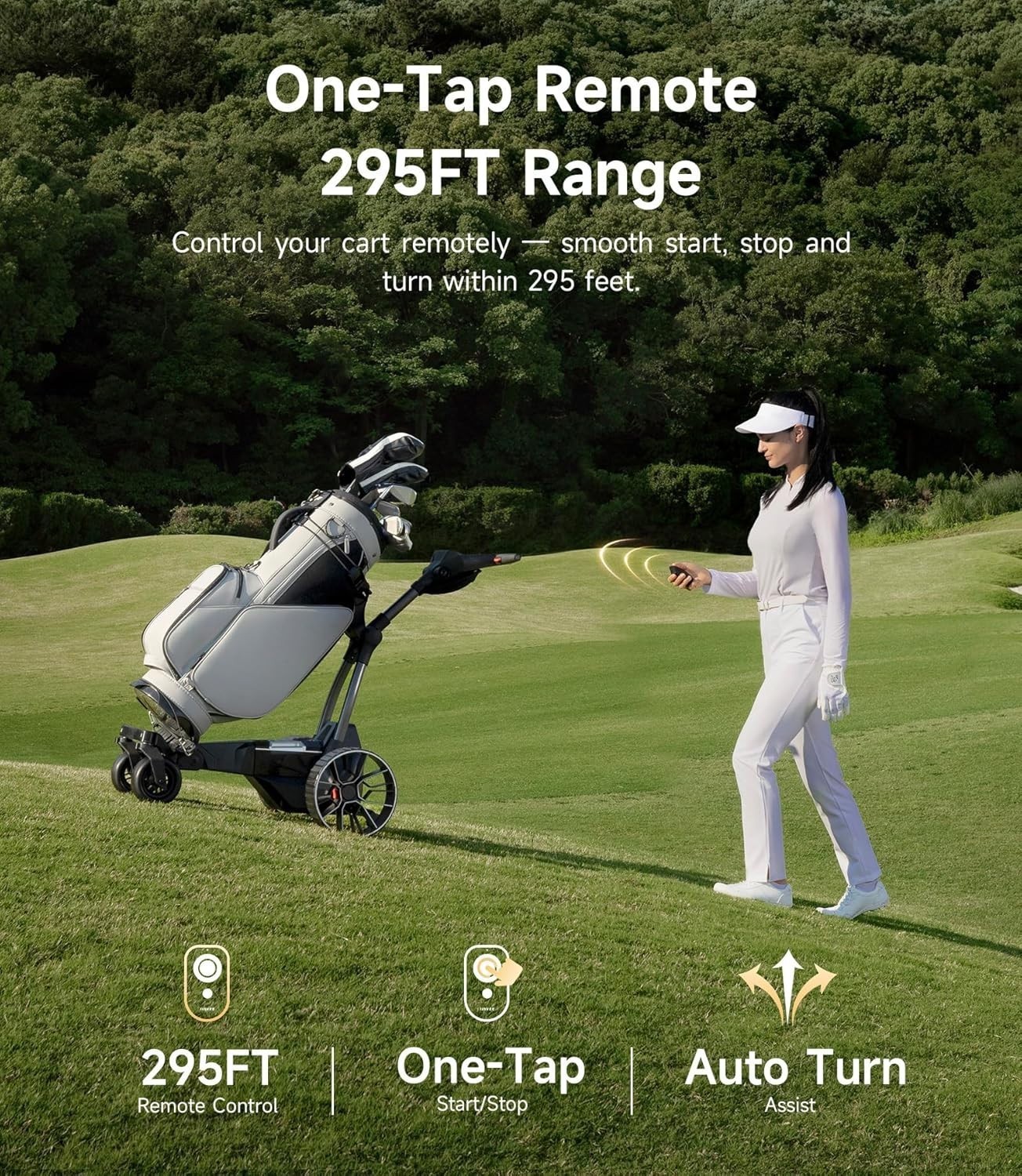 NAVEE Birdie 3X Auto Follow Electric Golf Push Cart Remote Foldable-Open Box