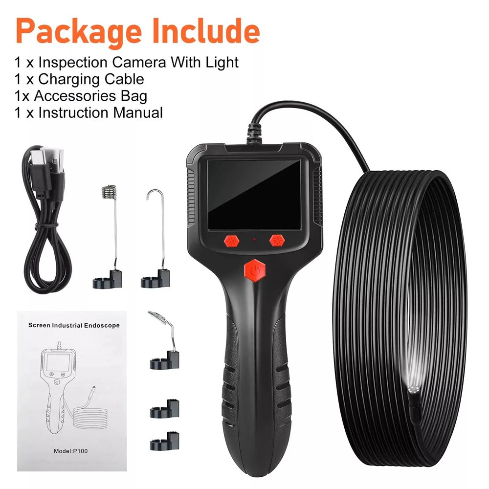 1080P HD LED Handheld Industrial Endoscope 8mm Borescope Snake Camera Inspection