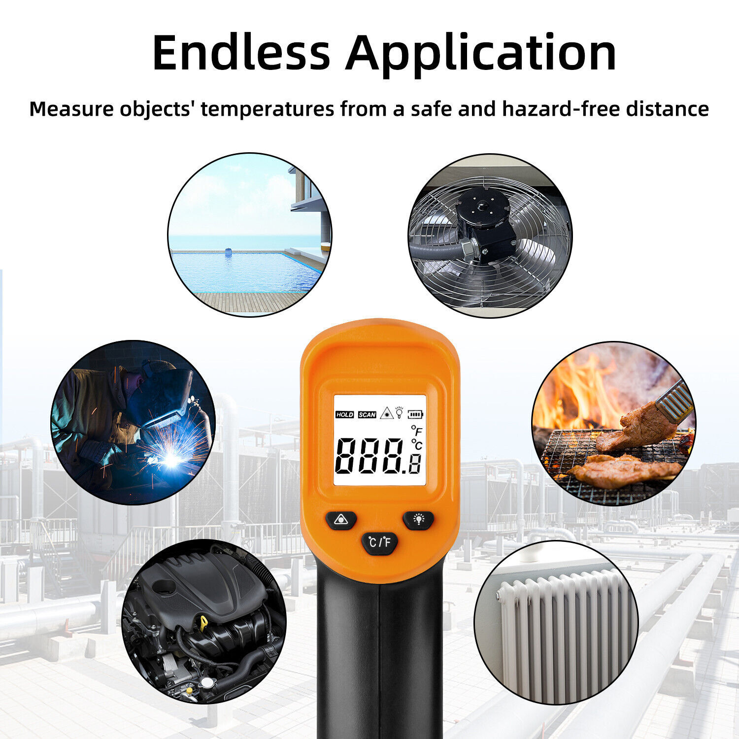 IR Infrared Laser Thermometer Temperature Gun Temp Measurement Meter Cooking US