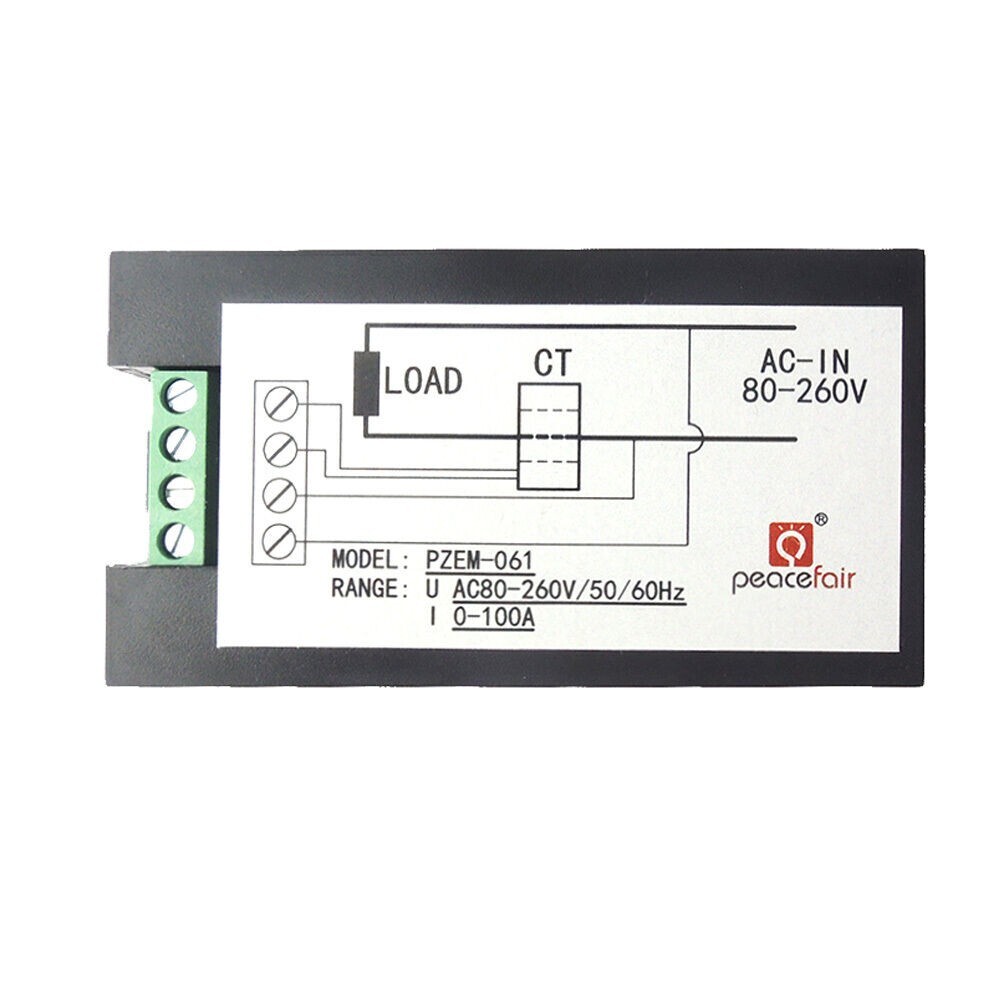 AC 20A 100A Digital Panel Meter Monitor Watt Kwh Power Energy Voltmeter Ammeter