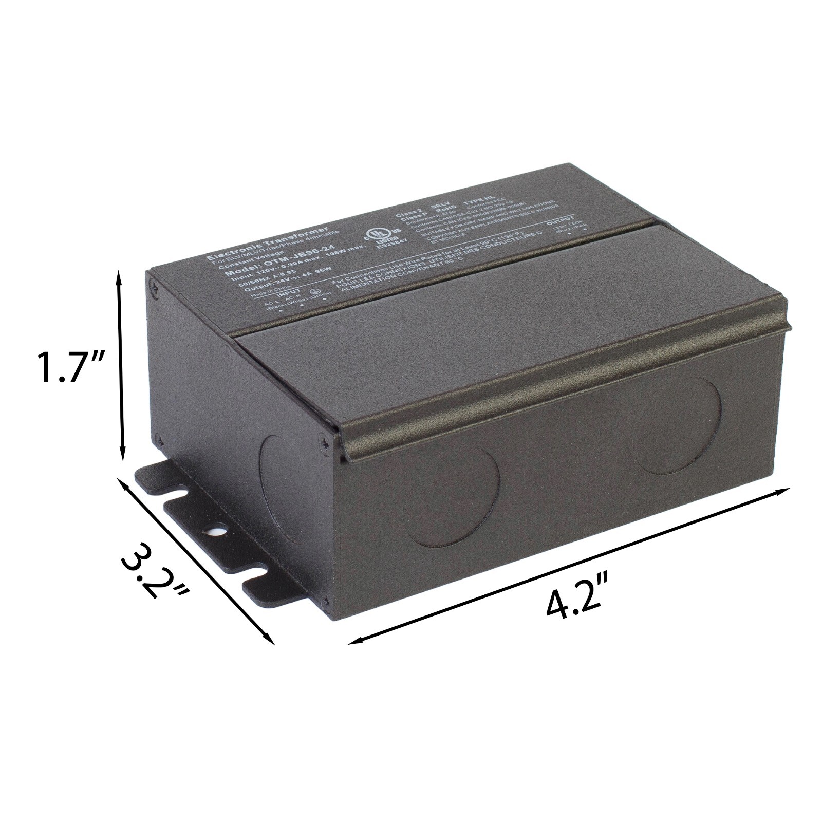 24V 96W TRIAC MLV ELV DIMMABLE POWER SUPPLY Mini size LED DRIVER 4 Amp UL LISTED