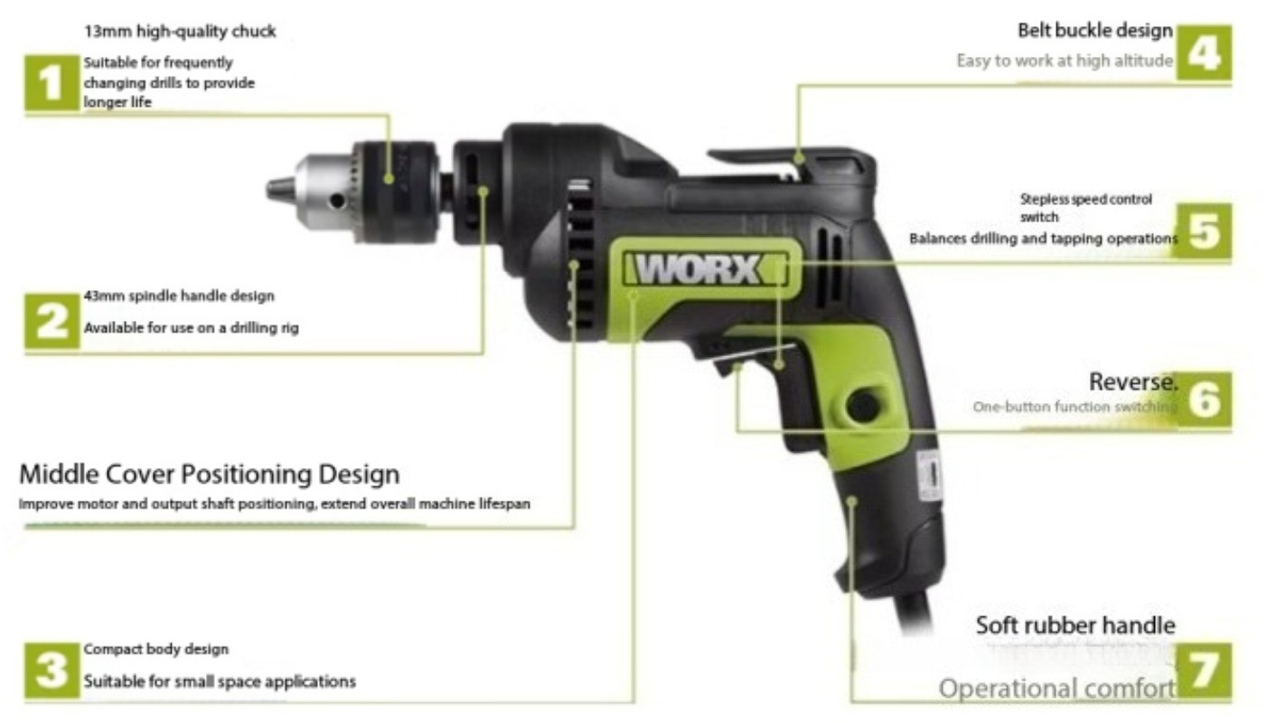 Industrial-Grade Corded Compact Hand Drills and Electric Screwdrivers