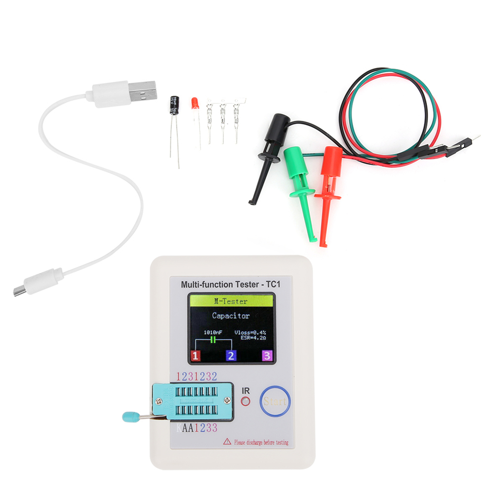 Multi-function Transistor Tester 3.5in TFT Screen LCR TC1 For Capacitor Diodes