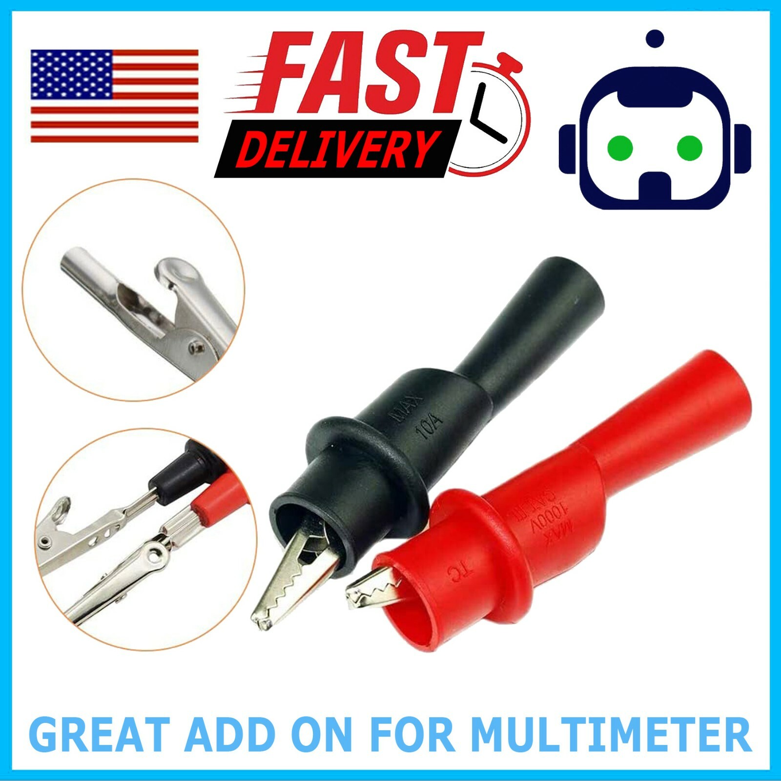 Multimeter Test Leads for Fluke Meter Electrical Alligator Clip Probes