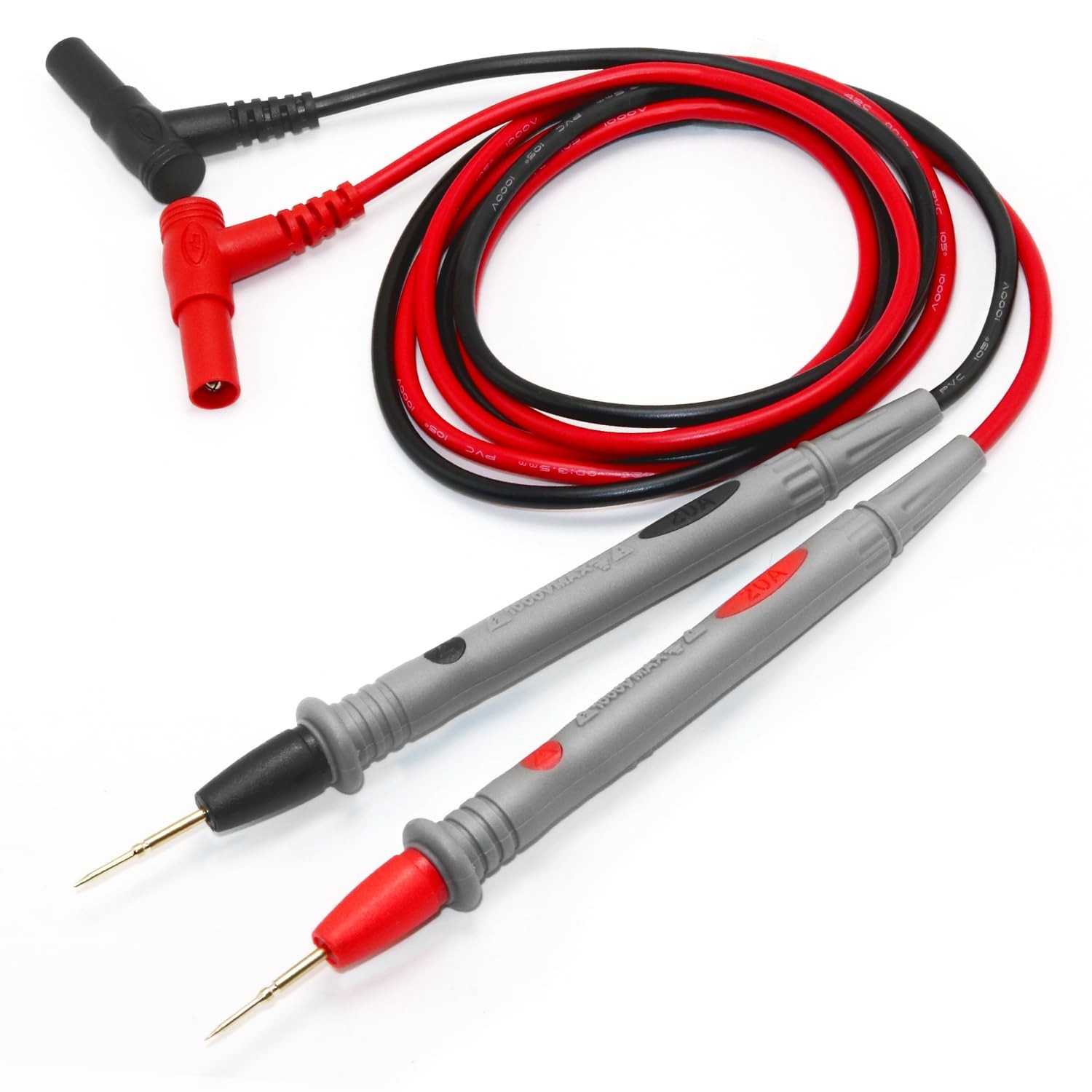 Thuchopy 1000V 20A Multimeter Leads, Probes, Volt Meter Small, Red