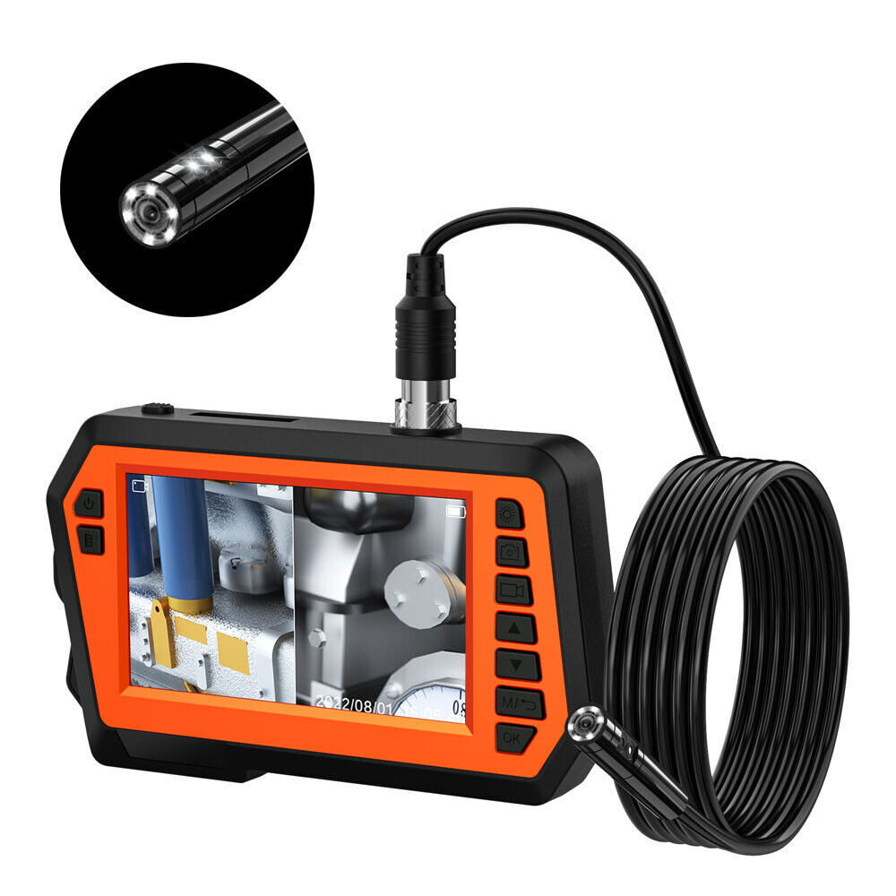 5m HD 1080P Industrial Sewer Drain Endoscope 4.3inch 8mm Pipe Inspection Camera