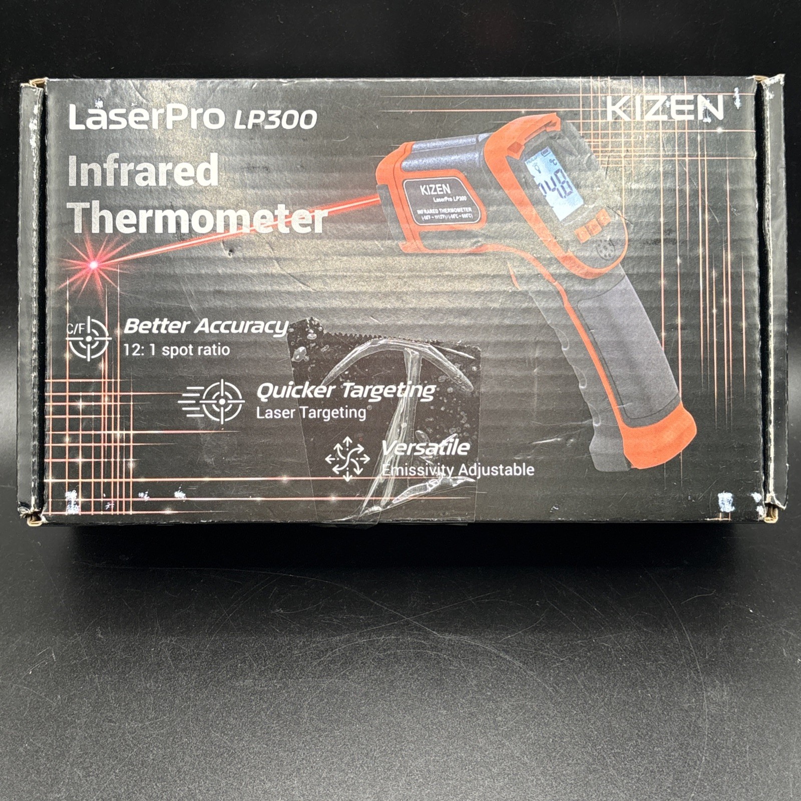 KIZEN Infrared Thermometer LaserPro LP300 Handheld Temperature Gun Orange
