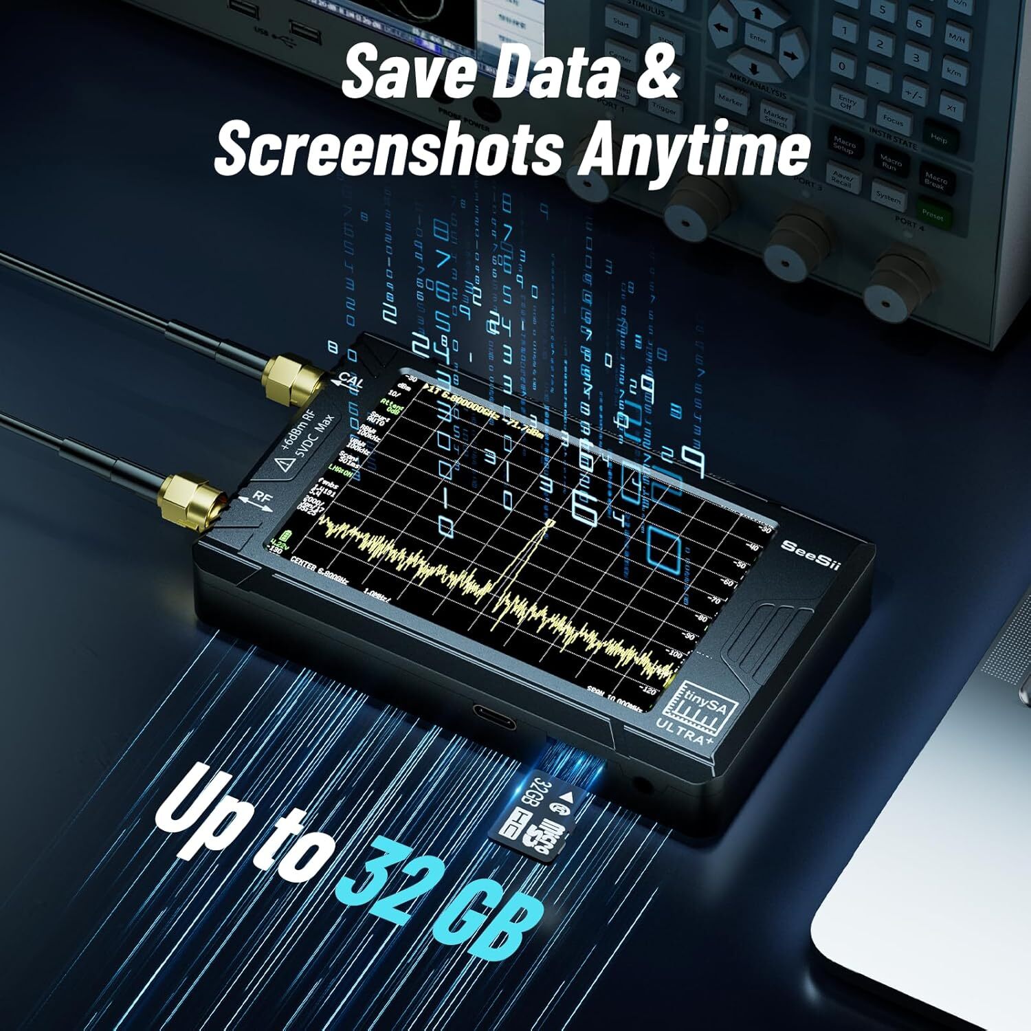 Seesii 4inch TinySA Ultra+ ZS407 7.3GHz Spectrum Analyzer & RF Signal Generator