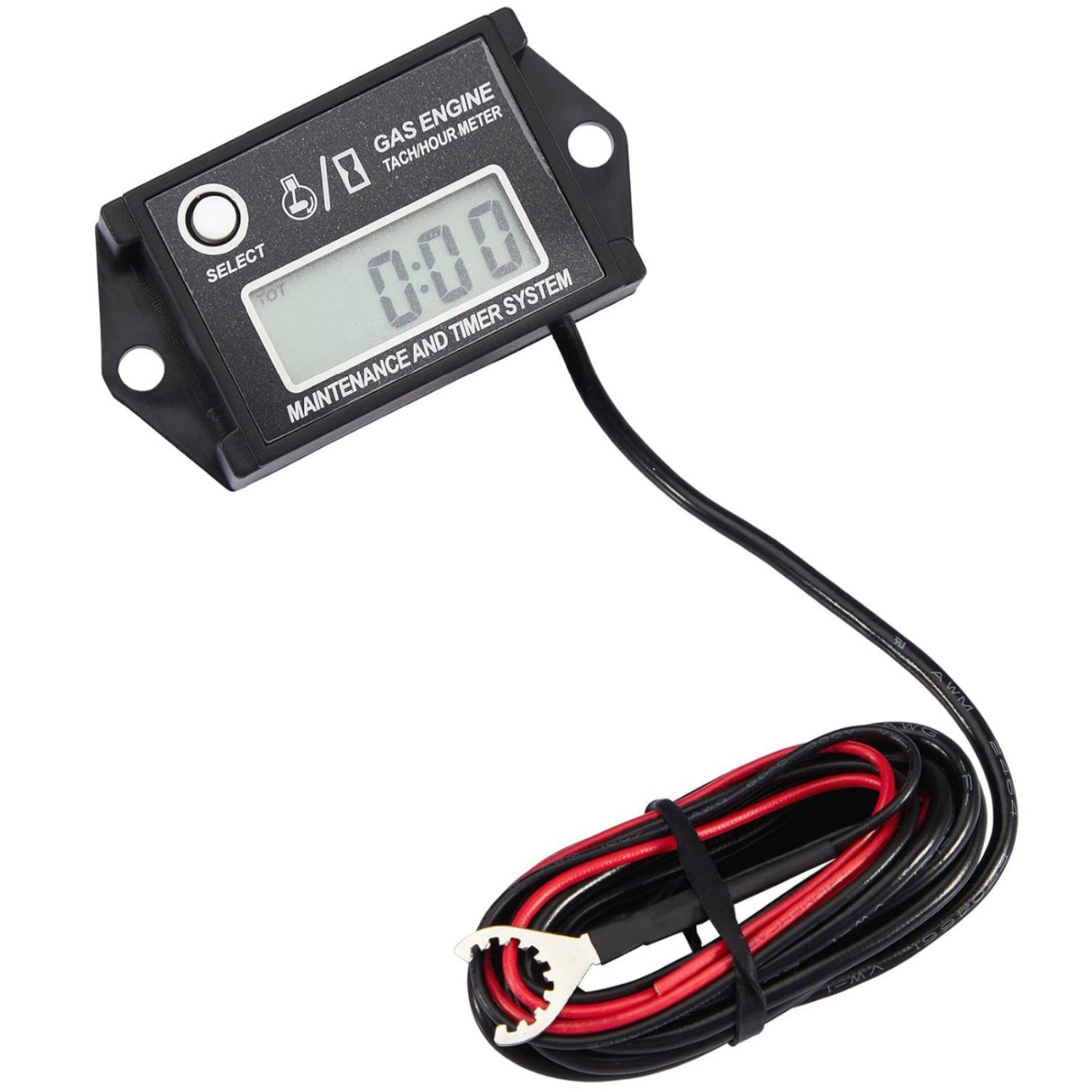 Tachometer Hour Meter 25000RPM With Service Timer For Motorcycle Lawn Mower