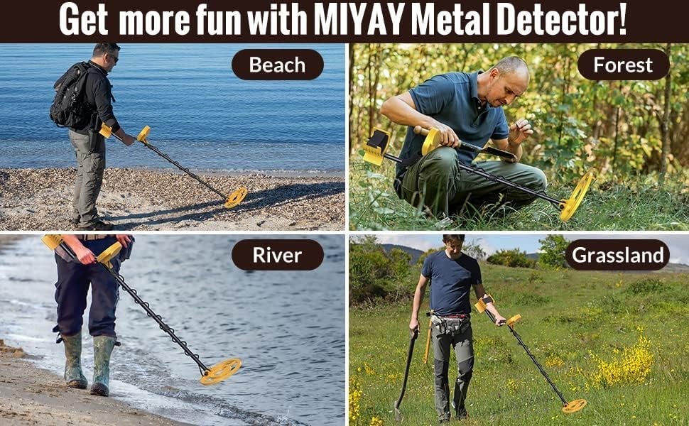 MIYAY Metal Detector for Adults Waterproof LCD Display Pinpoint 10in Coil