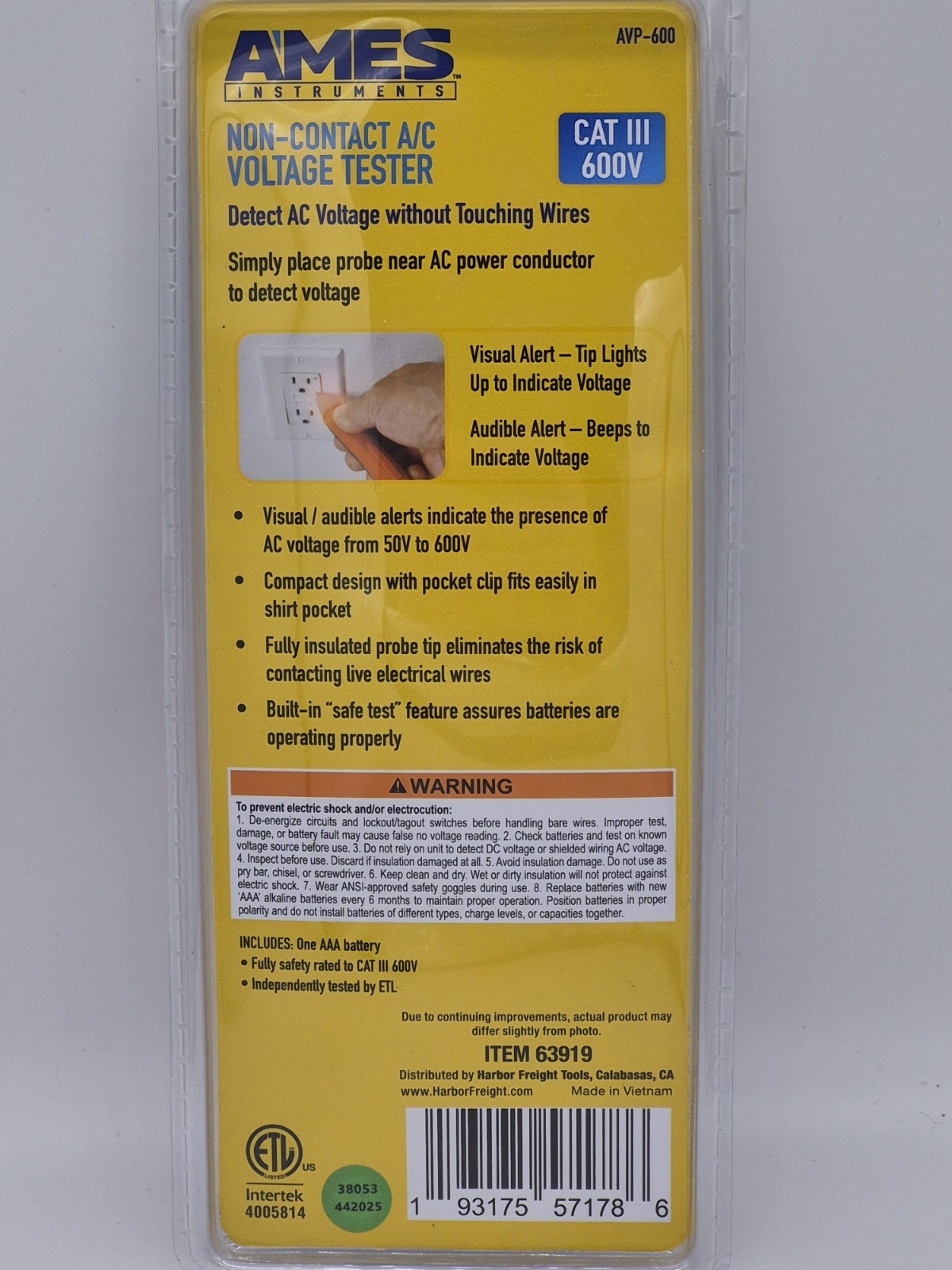Non Contact Voltage Tester Pen 50–600V AC Detector LED Electric NEW