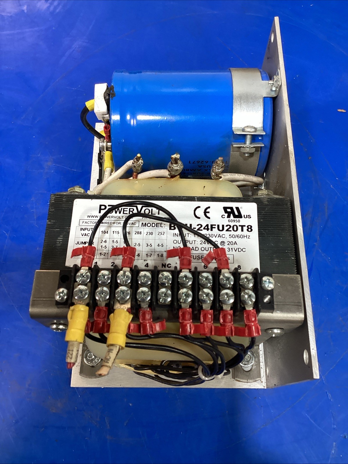 Powervolt BVU-24FU20T8 Power Supply 24v-dc 20a Amp 115/230v-ac
