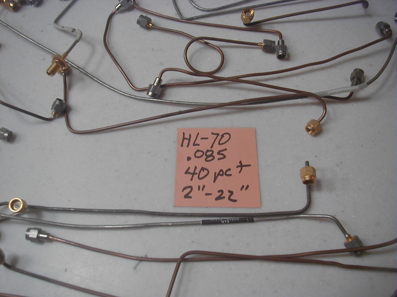 HL-70 SMA Hardline ass’t 40+ pcs of .085 diameter 50 ohm semi-rigid ~ 2″ to 20″