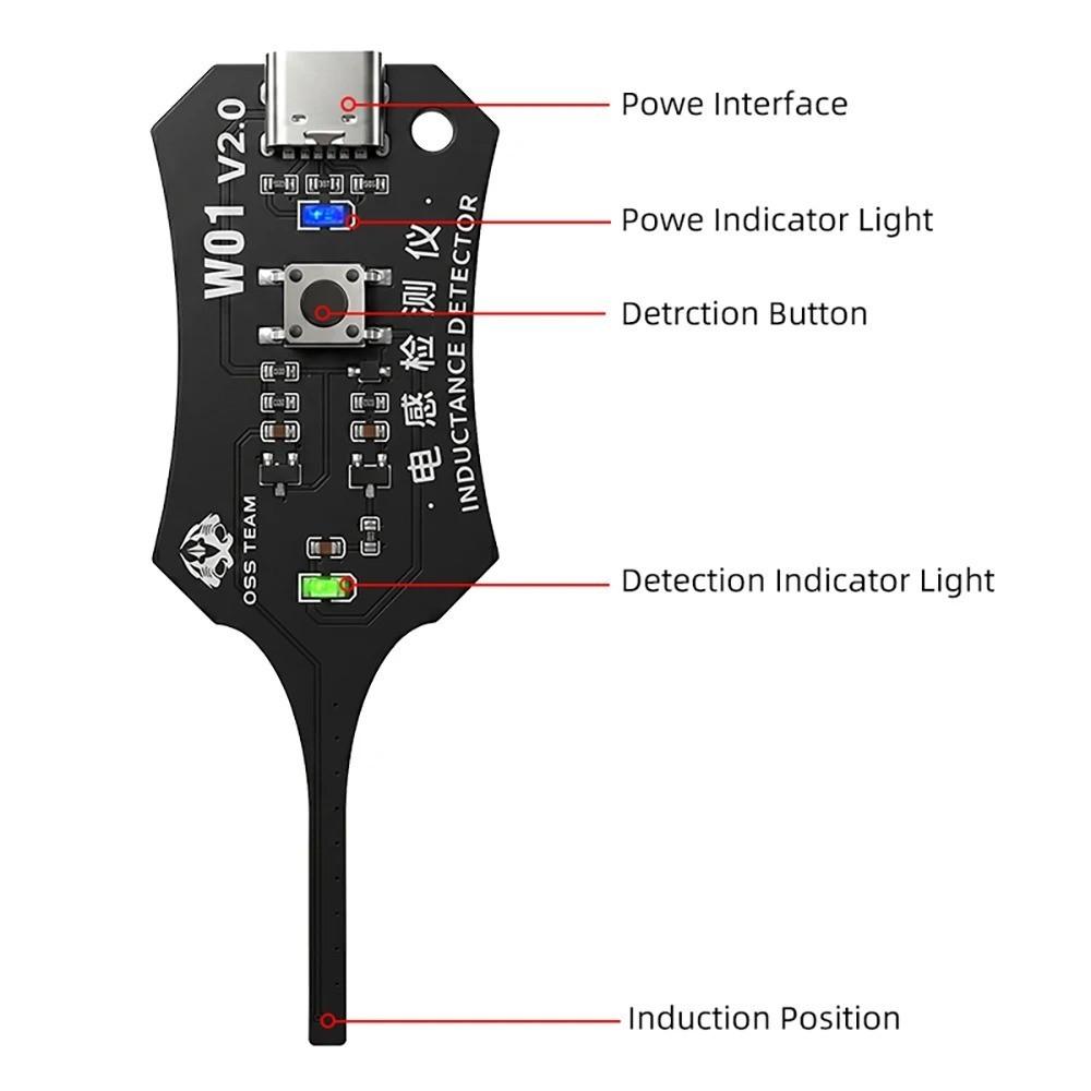 W01 Inductor Detector Tool for Mobile Phone Motherboard Coil Tester Fault Check