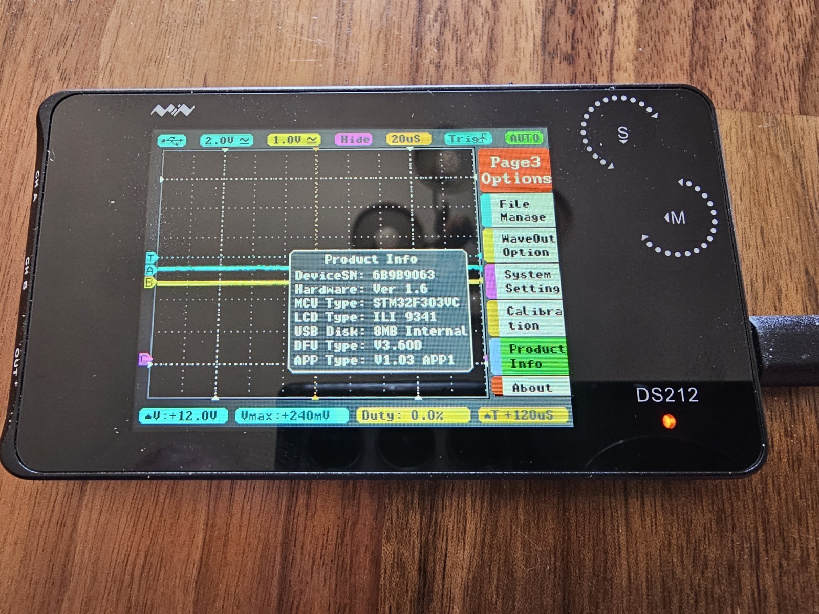Miniware DS212 dual-channel Pocket Size Portable Handheld Mini Oscilloscope