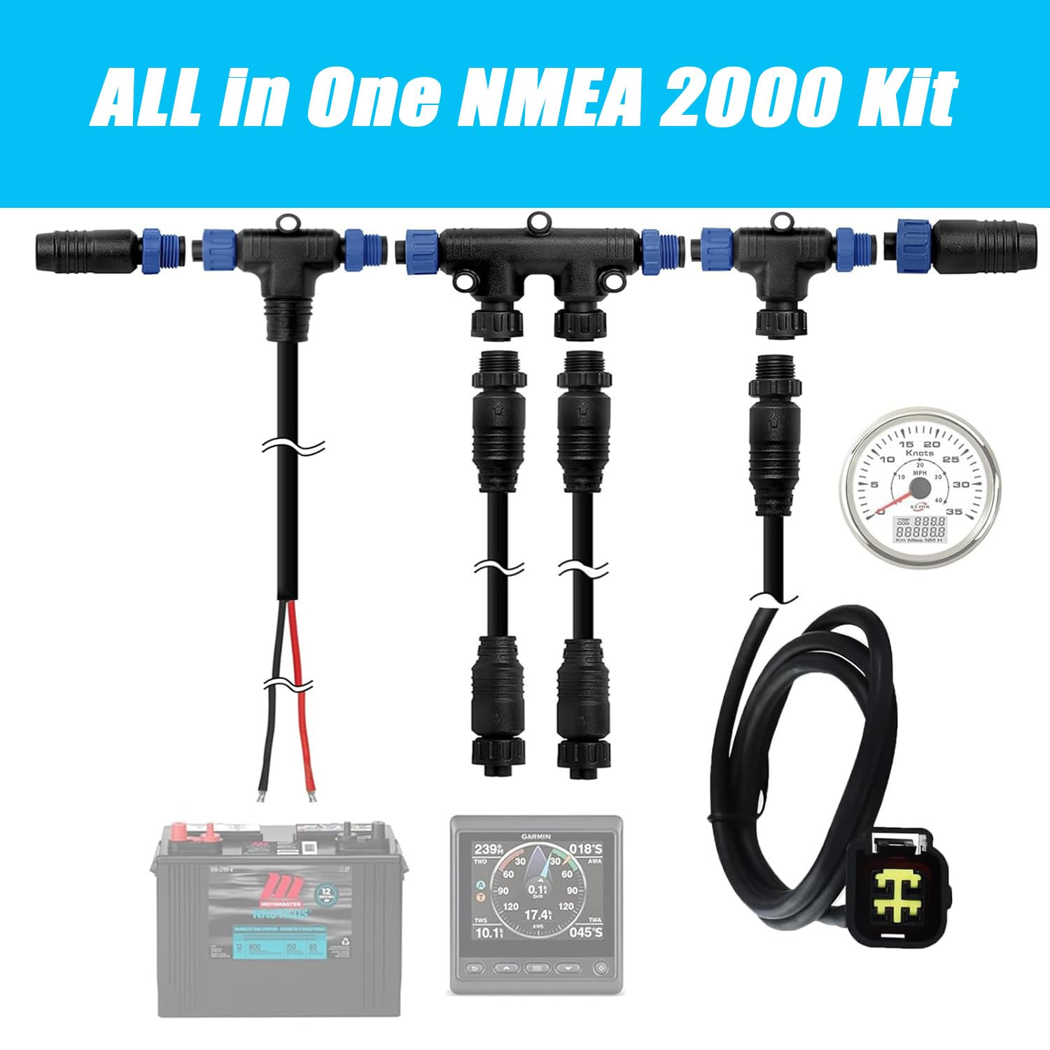 Yamaha Outboard NMEA 2000 Starter Kit 2006-2023 with Marine Grade Cables