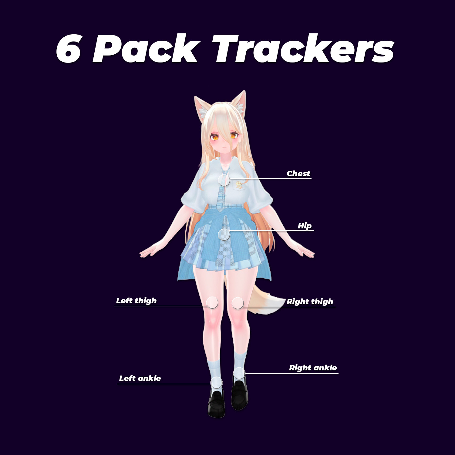 SlimeVR Compatible Full-Body Trackers 6-Pack | VRChat SteamVR FBT Kit Budget Fri